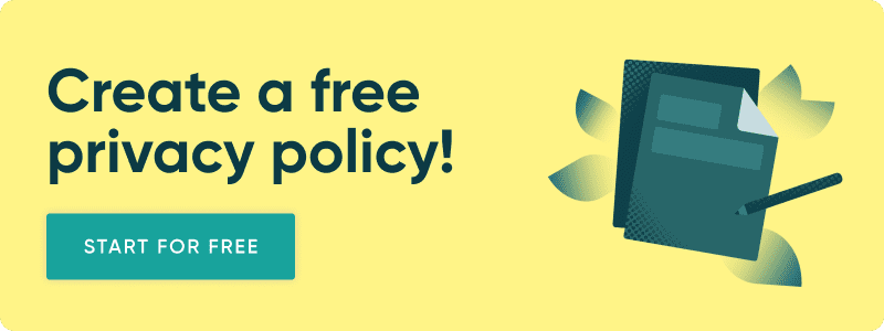 23 Privacy Policy Examples Free Privacy Policy Template   CTA Create Privacy Policy Graphic   Yellow 